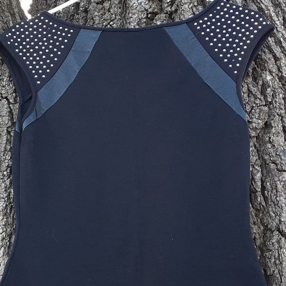 Express‎ Bling Leather Accent Sleeveless Mini Dress - Picture 6 of 8